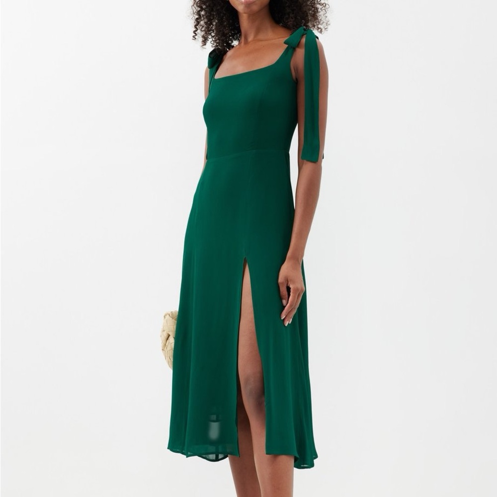 Reformation Twilight square-neck crepe midi dress
